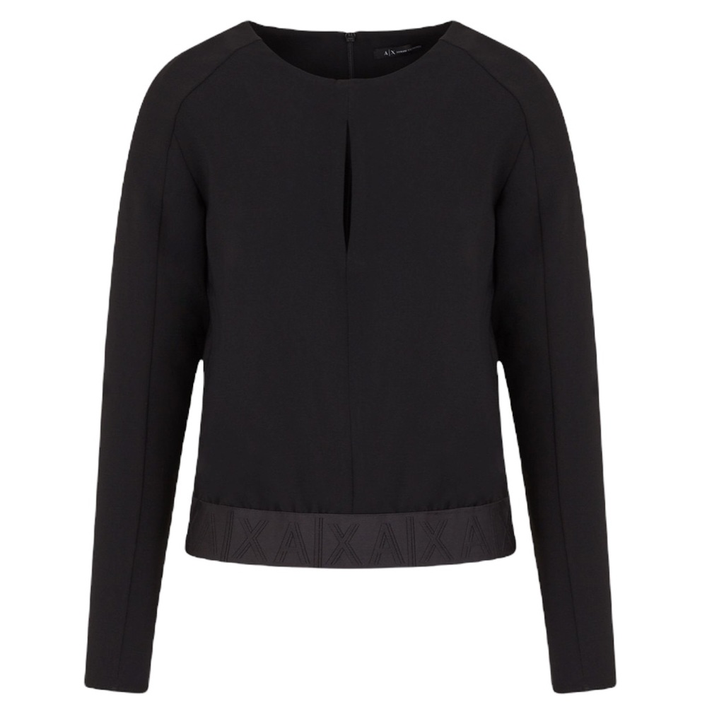 SOLD ARMANI EXCHANGE Blouse With Graphic Cut NWT - Picture 2 of 11